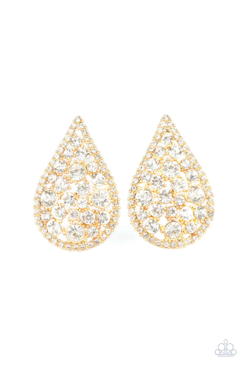 REIGN-Storm - Gold Paparazzi Earrings