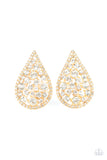 REIGN-Storm - Gold Paparazzi Earrings