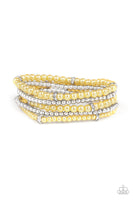 Fiercely Frosted Yellow Paparazzi Bracelet