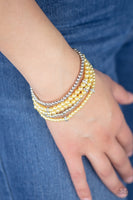 Fiercely Frosted Yellow Paparazzi Bracelet