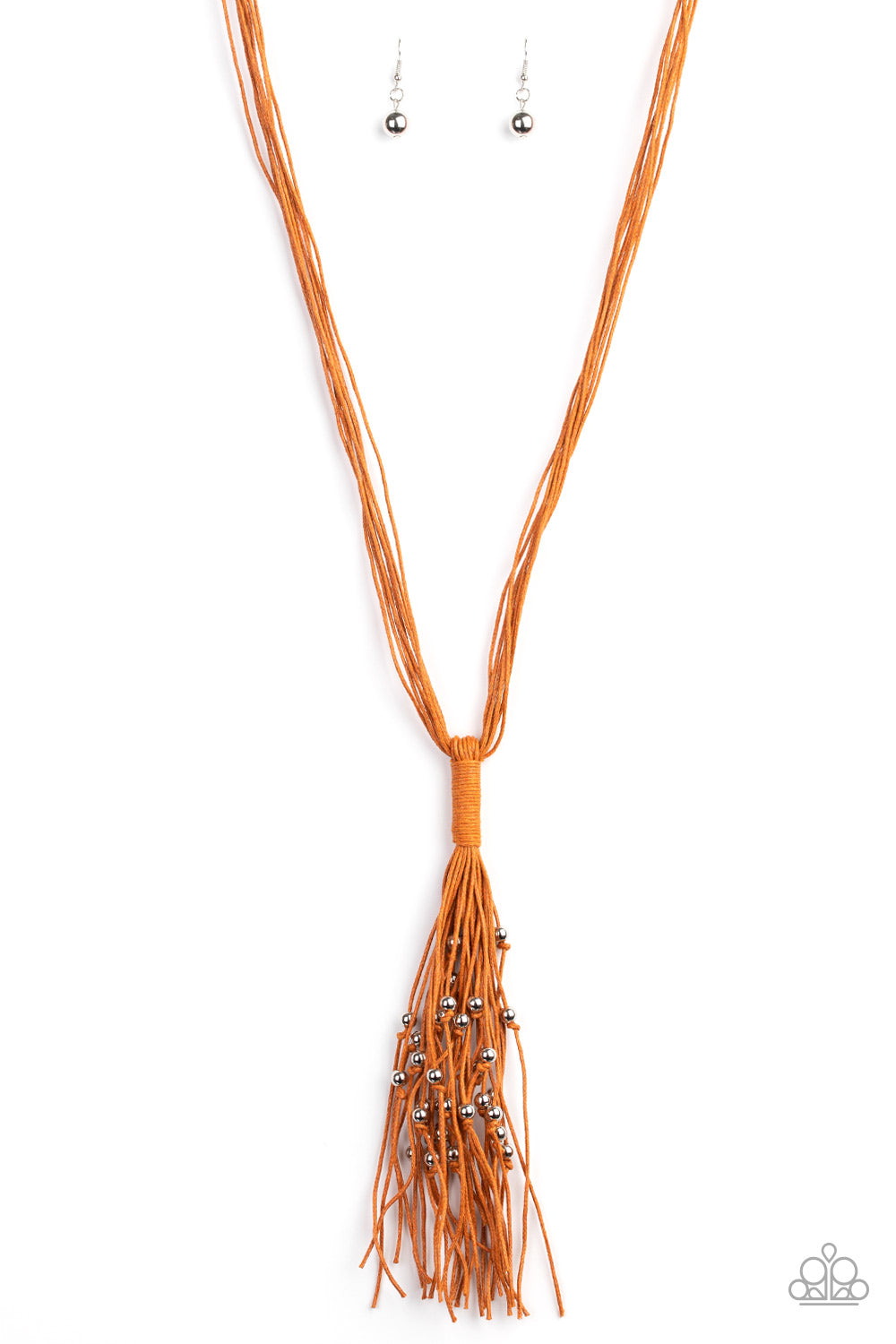 Hand-Knotted Knockout Orange Paparazzi Necklace