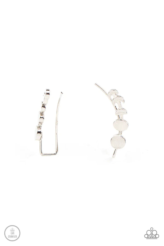 It's Just a Phase Silver Paparazzi Ear-Crawler Earrings
