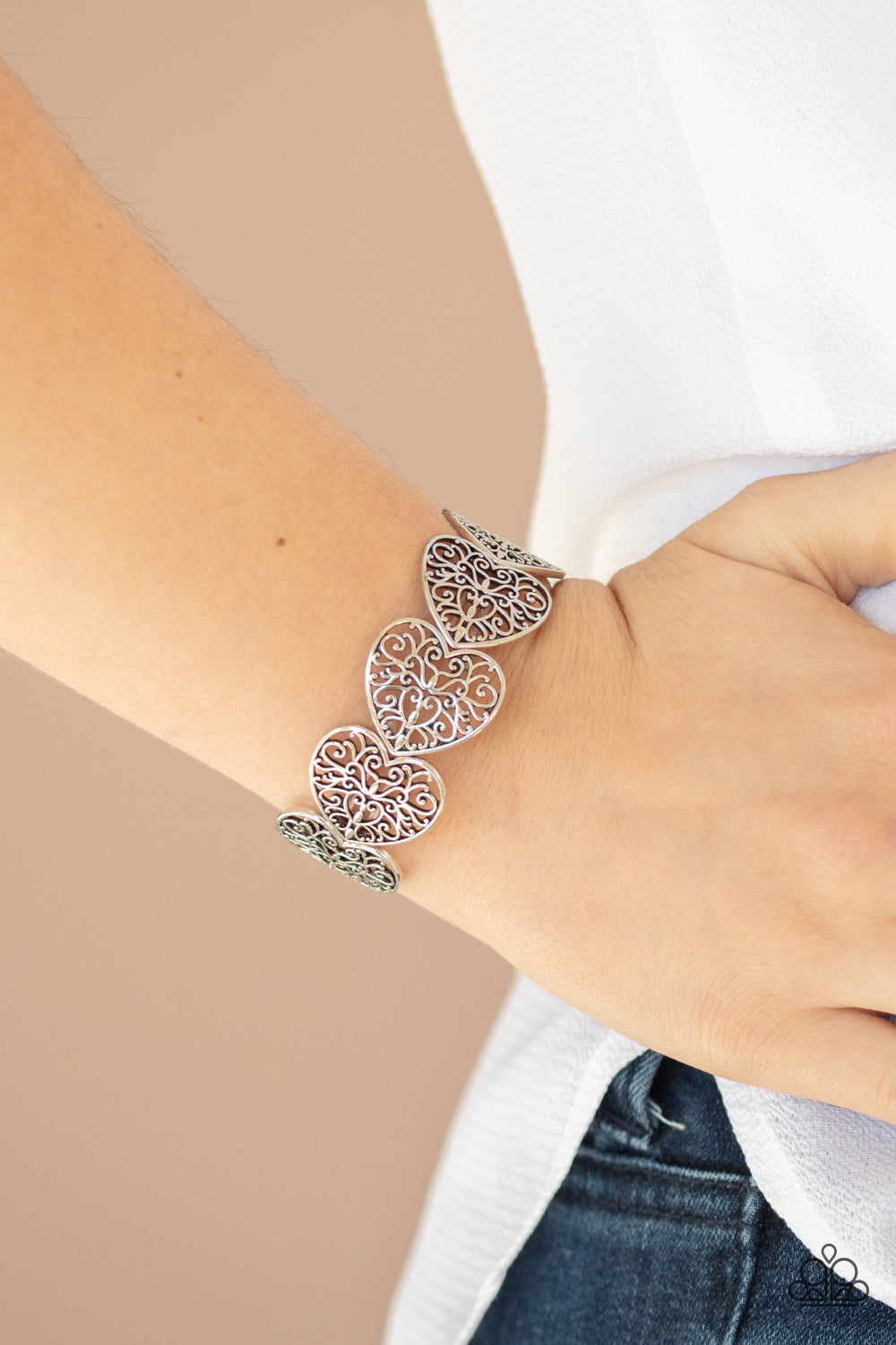 Keep Love In your Heart Silver Paparazzi Bracelet