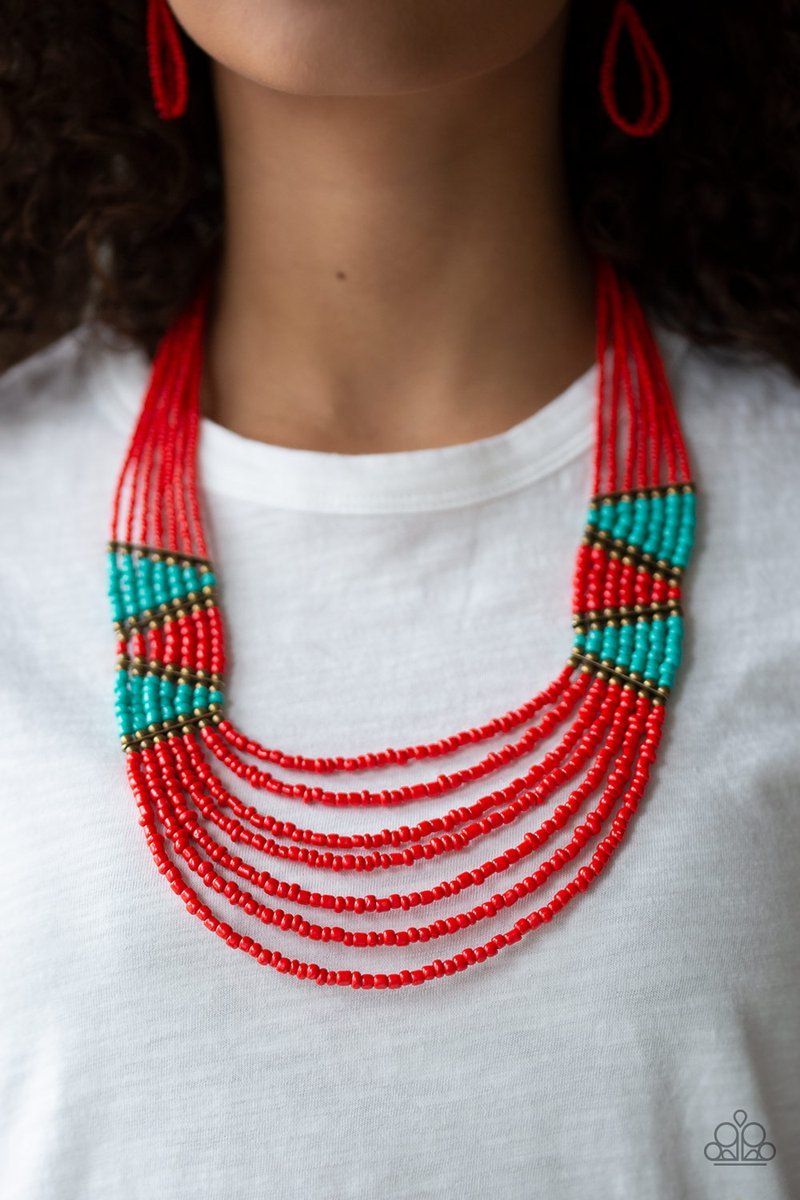 Kickin it Outback Red Paparazzi Necklace