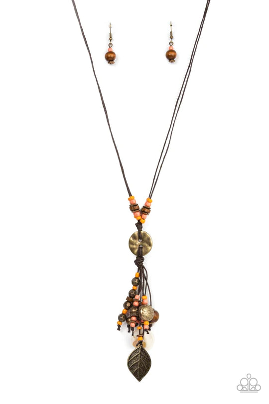 Knotted Keepsake Orange Paparazzi Necklace
