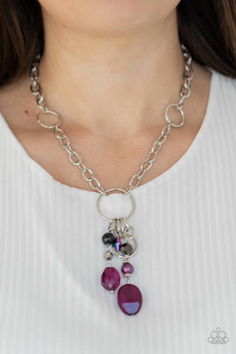 Lay Down Your CHARMS Purple Paparazzi Necklace