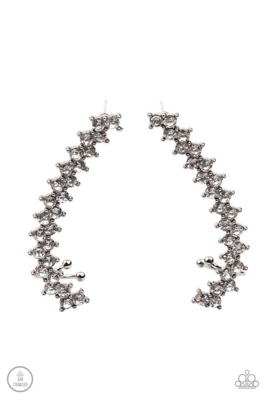 Let There Be LIGHTNING Black Paparazzi Post-Crawler Earrings
