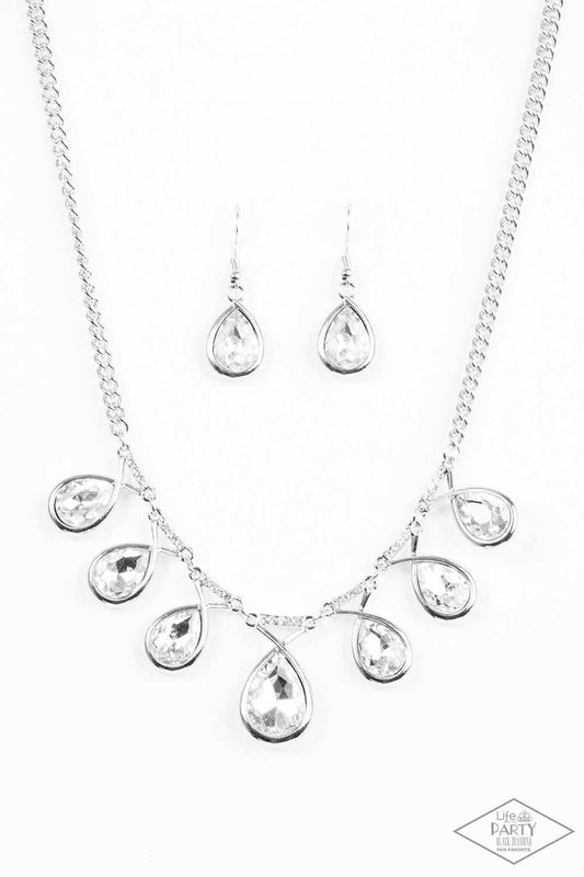 Love at FIERCE Sight White Paparazzi Life of the Party Exclusive Necklace