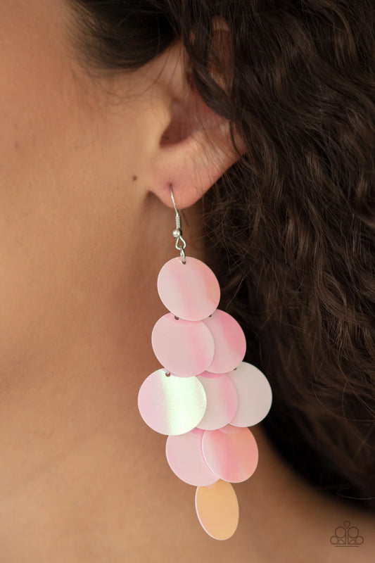 Mermaid Shimmer - Pink Paparazzi Earrings