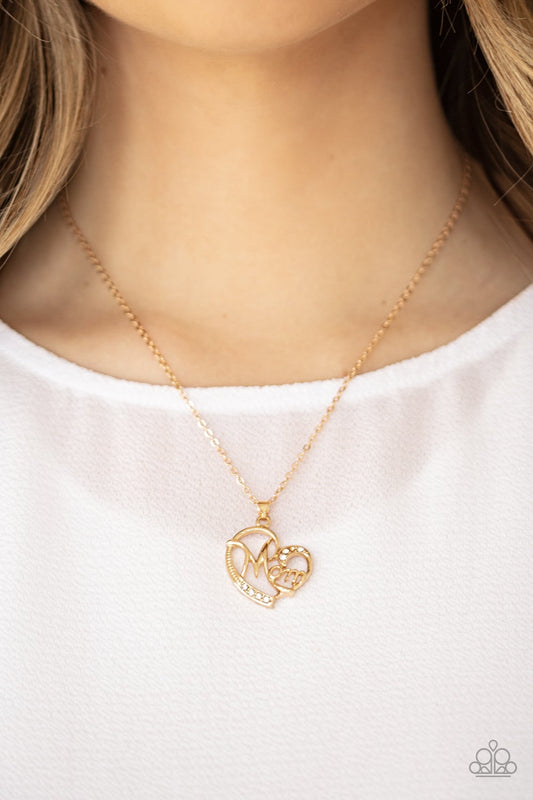 Mom MOMENTS Gold Paparazzi Necklace
