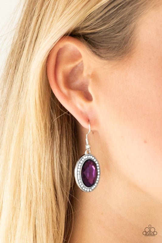 Paparazzi -Only FAME In Town Purple Earrings