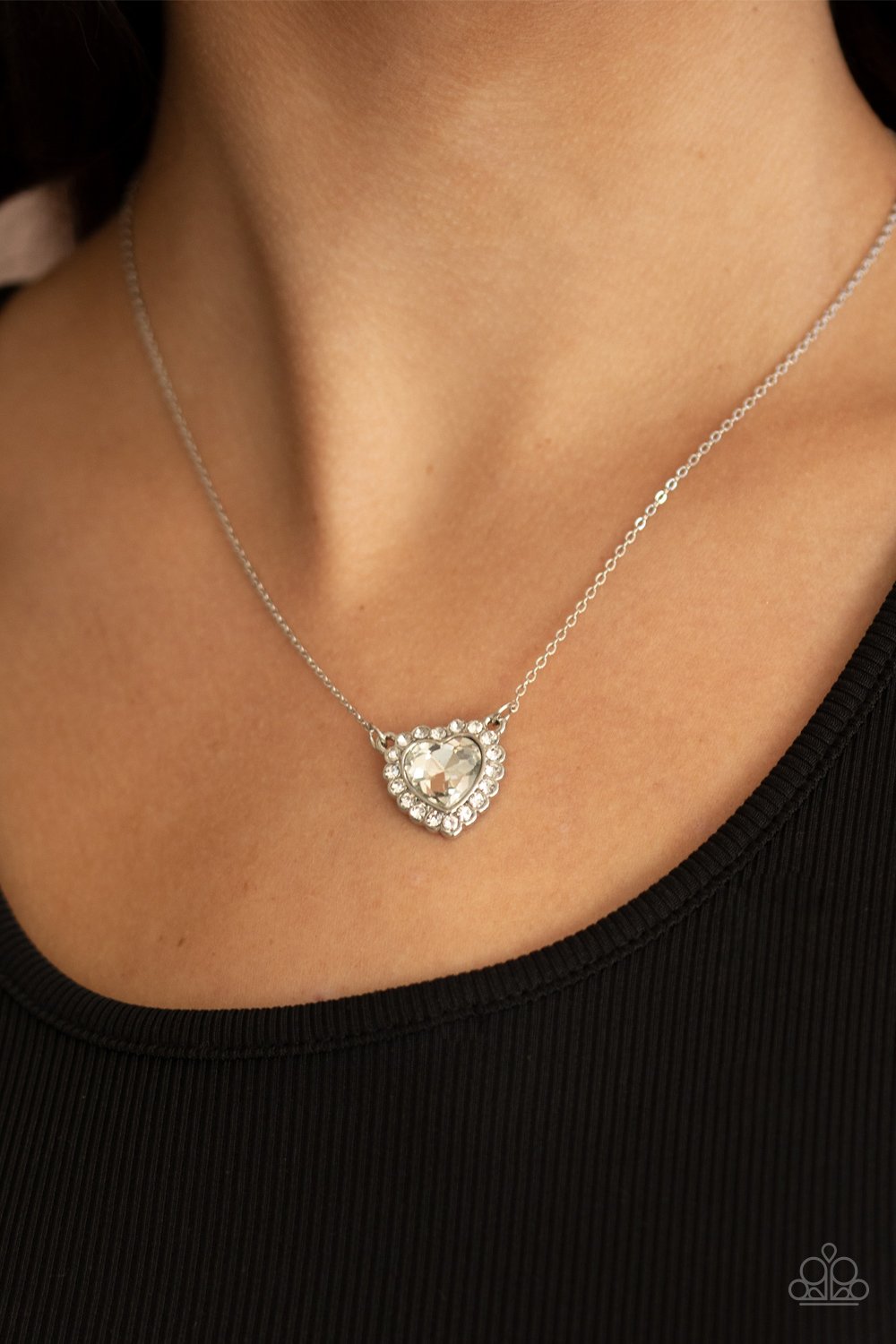 Out of the GLITTERY-ness of Your Heart White Paparazzi Necklace
