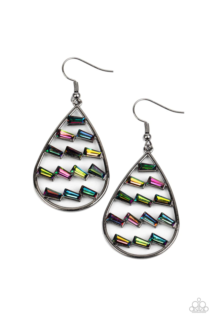 Glitzy Grit - multi Paparazzi Earrings