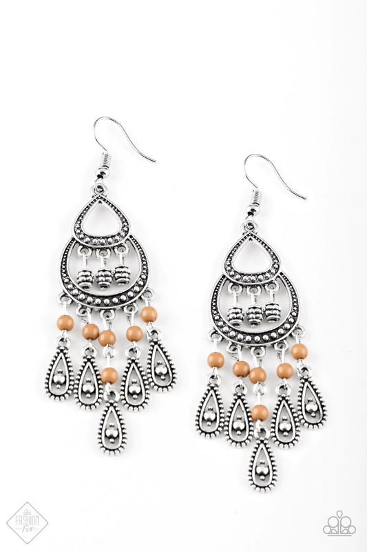 Eastern Excursion - Brown Paparazzi Fashion Fix Earrings
