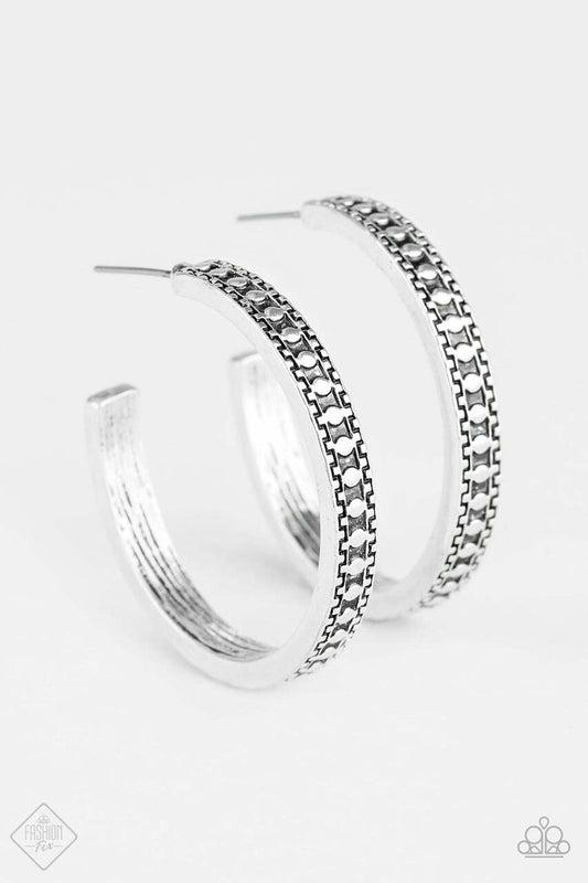 Playfully Peruvian - Silver Paparazzi Hoop Earrrings