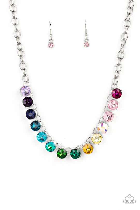 Rainbow Resplendence Multi Paparazzi Life of the Party Necklace