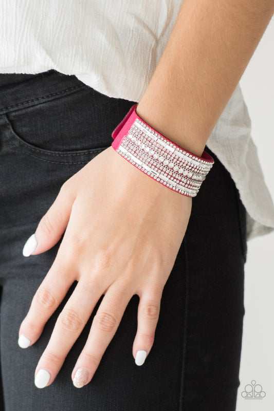 Paparazzi Rebel Radiance - Pink  Suede Bracelet