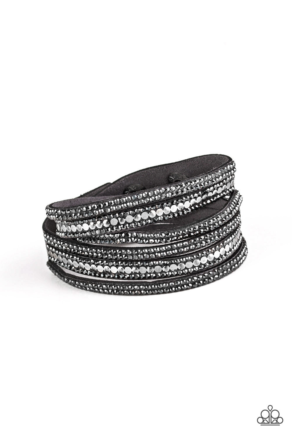 Paparazzi Rock Star Attitude Silver Suede Bracelet