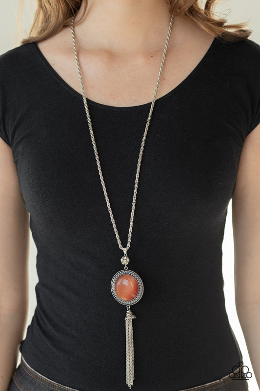 Paparazzi Serene Serendipity Orange Cat's Eye Moonstone Necklace 