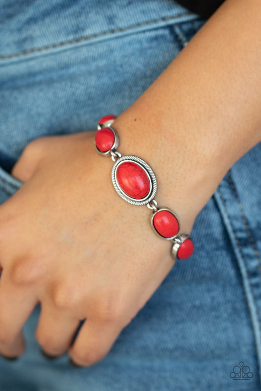 Serene Stonework - Red Paparazzi Bracelet