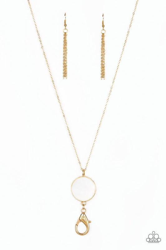 Shimmering Seashores Gold Paparazzi Lanyard Necklace