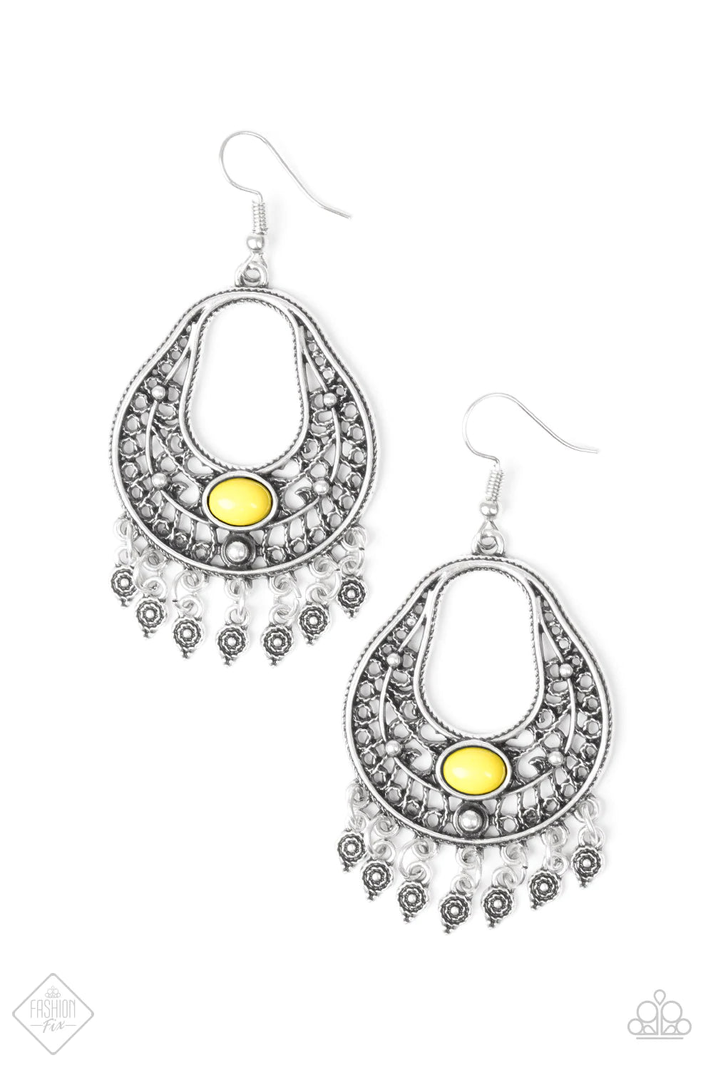 Shoreside Social - Yellow Paparazzi Earrings