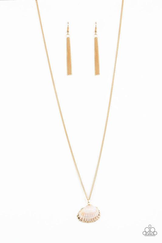 Show and SHELL Gold Paparazzi Necklace