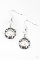 Simply Stagecoach - White Paparazzi Earrings