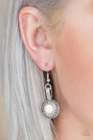 Simply Stagecoach - White Paparazzi Earrings
