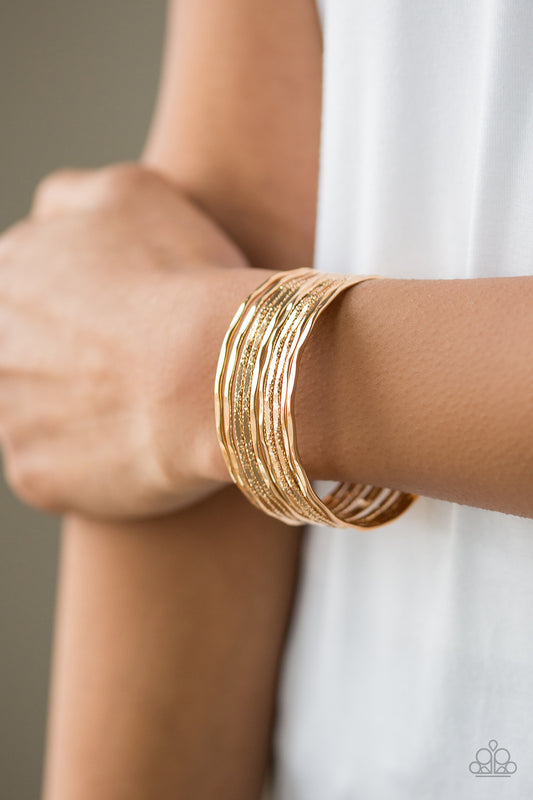 Sleek Shimmer Gold Paparazzi Bracelet