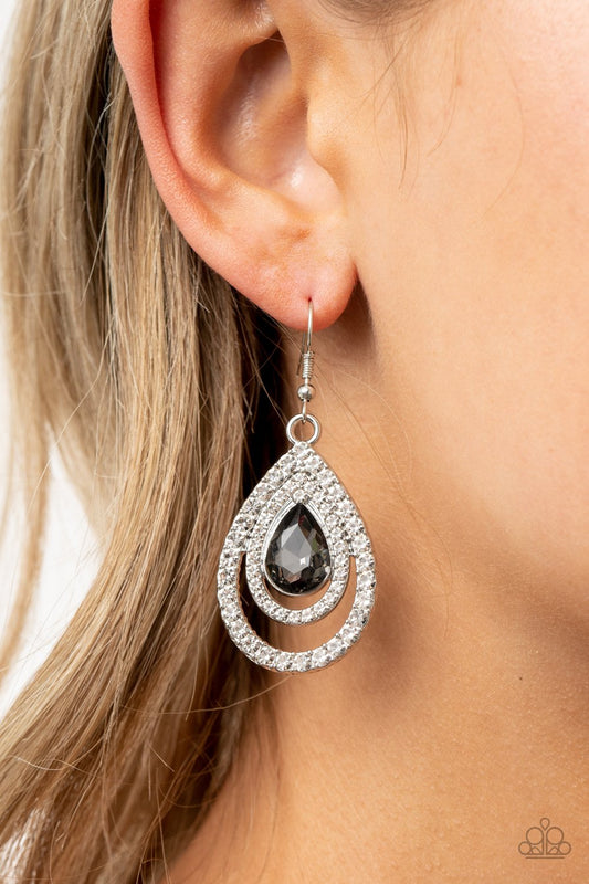 So the Story Glows - Silver Paparazzi Earrings