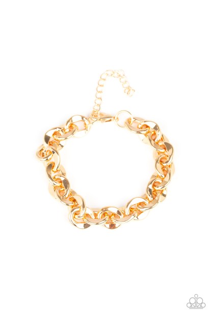 Step It Up Gold Paparazzi Urban Bracelet