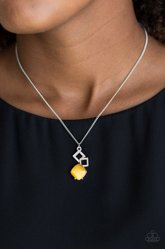 Paparazzi Stylishly Square Yellow Necklace