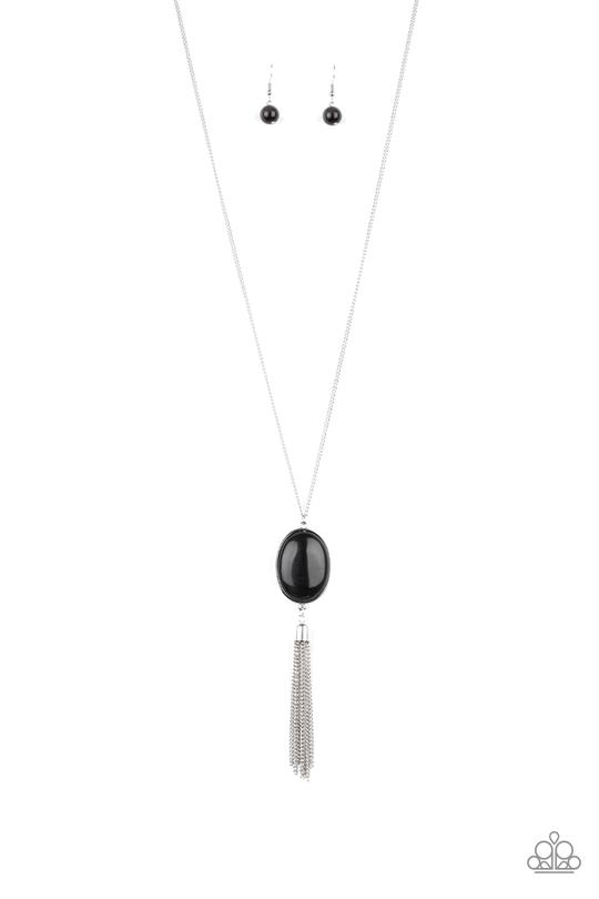 Tasseled Tranquility - Black Paparazzi Necklace