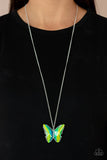 The Social Butterfly Effect Green Paparazzi Necklace