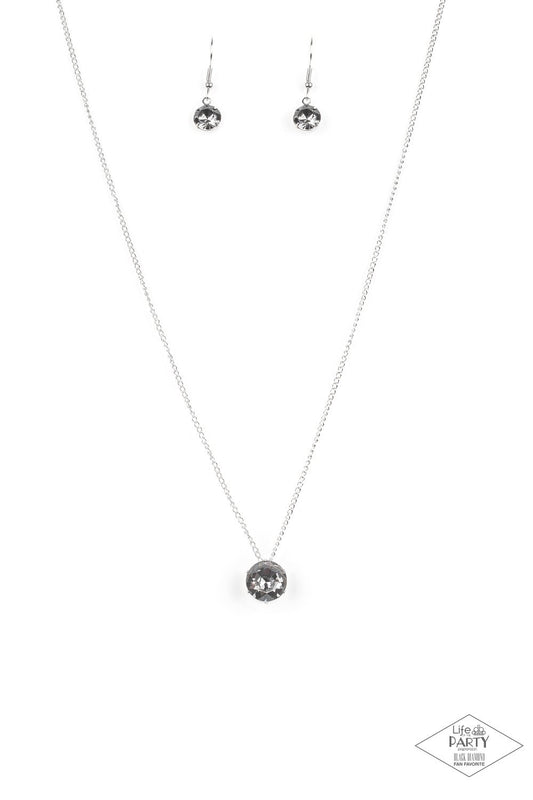 What A Gem Silver Paparazzi Life of the Party Exclusive Necklace