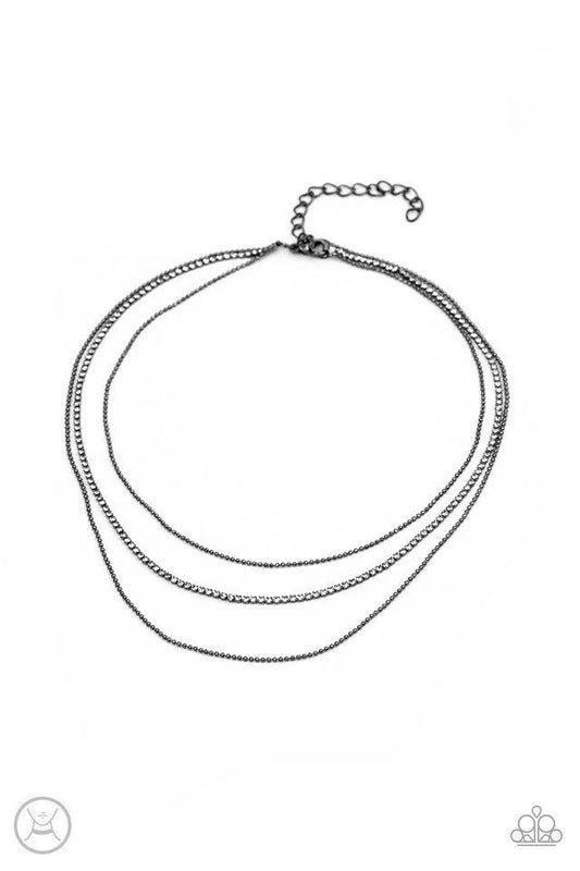 Battle of the Glitz - Black Paparazzi Choker Necklace