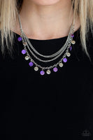 Paparazzi Beach Flavor Purple Iridescent Layered Necklace