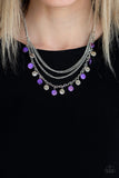 Paparazzi Beach Flavor Purple Iridescent Layered Necklace
