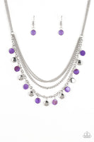 Paparazzi Beach Flavor Purple Iridescent Layered Necklace