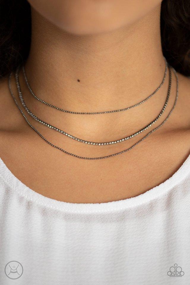 Battle of the Glitz - Black Paparazzi Choker Necklace