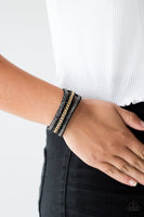 Rollin In Rhinestones - Black Paparazzi Bracelet