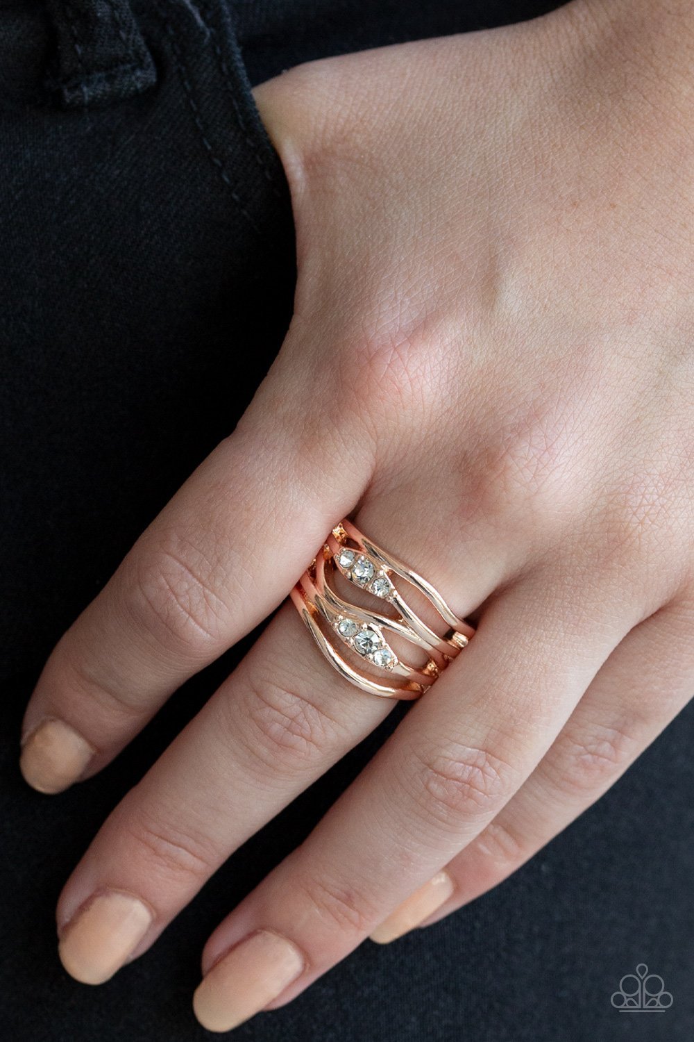 Cash Dash Rose Gold Paparazzi Ring