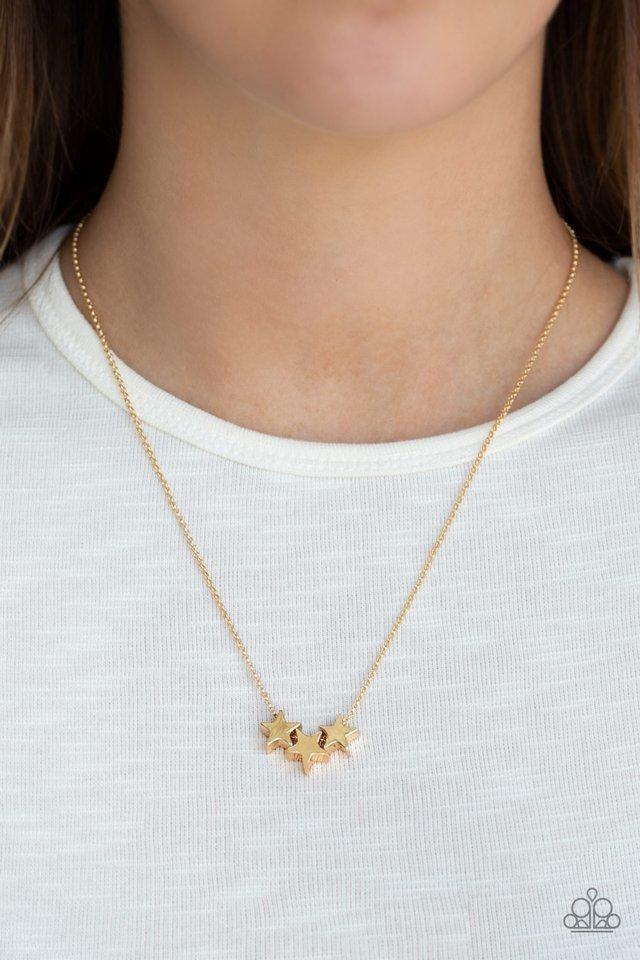 Shoot For The Stars - Gold Paparazzi Necklace