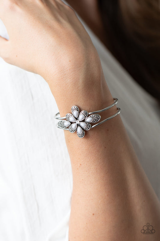 Go With the FLORALS Silver Paparazzi Bracelet
