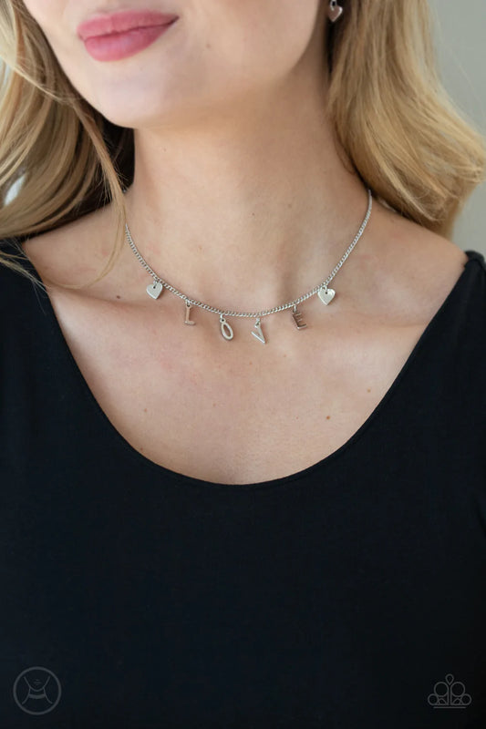Love Conquers All Silver Paparazzi Necklace