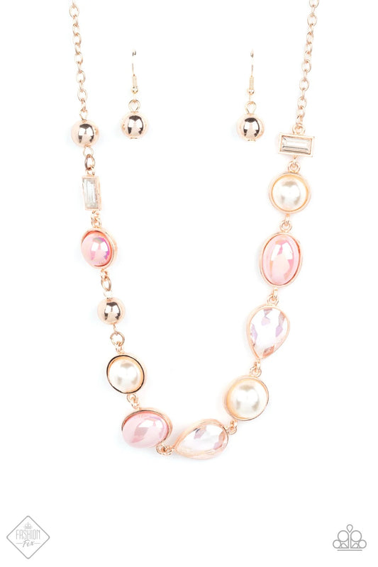 Nautical Nirvana Rose Gold Paparazzi Exclusive Fashion Fix Necklace