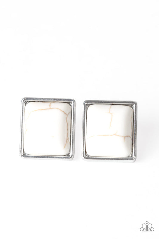 Eco Elegance - White Paparazzi Earrings