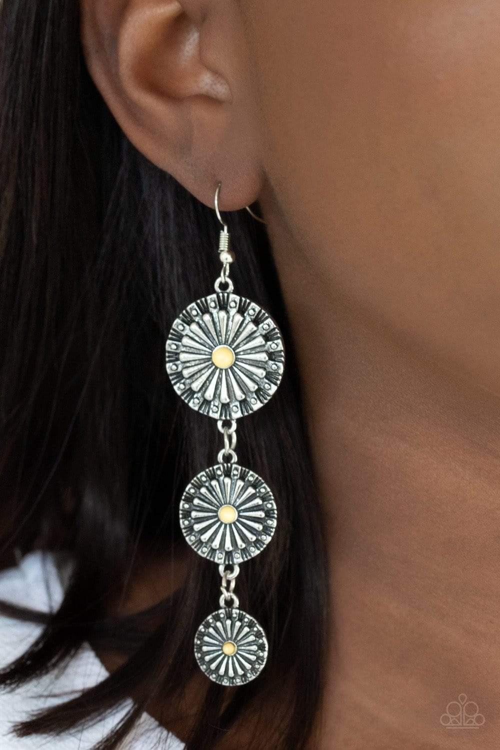 Festively Floral - Yellow Paparazzi Earrings