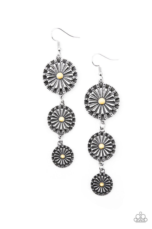 Festively Floral - Yellow Paparazzi Earrings